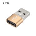 thumbnail image 3 of Adaptador USB C Hembra a USB Macho Unique Bargains Dorado Paquete de 3, 3 of 7