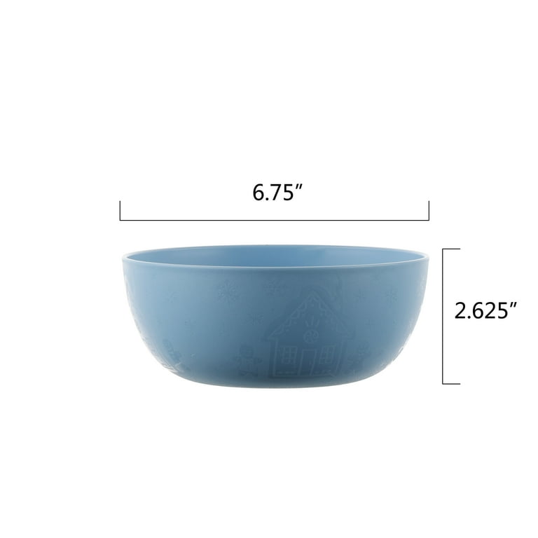 Mainstays 12-Piece Plastic Etched Gingerbread Dinnerware Set, Blue