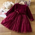 thumbnail image 6 of Sngxgn Girls Dresses for Long Sleeve Toddler Girls Clothes Party Tulle Dresses for Little Girls(Red,110), 6 of 9
