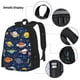 thumbnail image 3 of Disketp Planets and Stars Mochila Estampada de Gran Capacidad con Lonchera y Estuche, Set de 3 Piezas para Estudiantes, 3 of 7