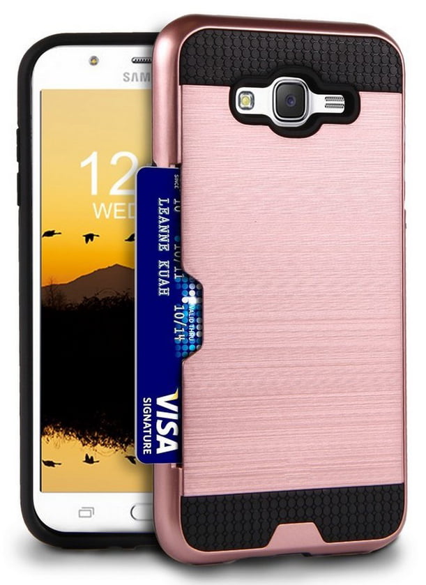 tubo respirador Avanzado logo Case for Galaxy J7 2015, Silver Credit Card Wallet Slot Hybrid Hard Cover for  Samsung Galaxy J7 (2015 model) SM-J700 - Walmart.com
