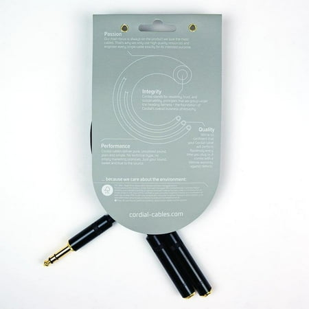 Cordial - Essentials Series 1-Foot Y Adapter Cable - Black