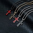thumbnail image 4 of Mens Stainless Steel Cross Pendant Necklace With Wheat Chain, 4 of 5