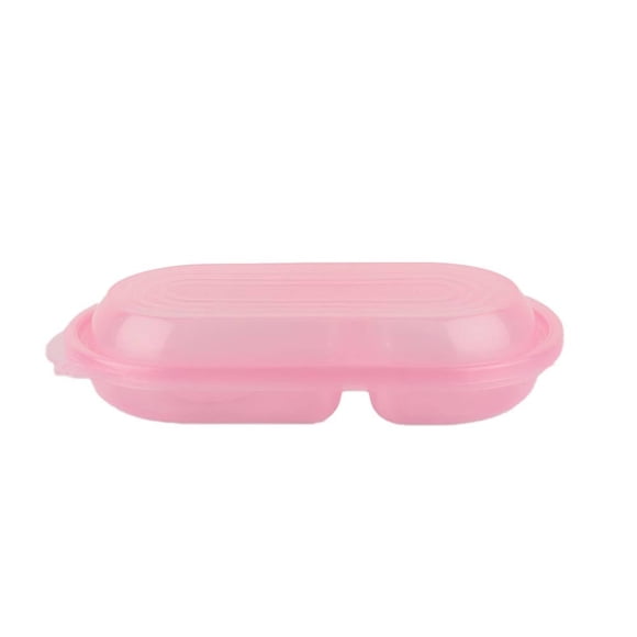 Contenedor Prichos Dos Divisiones y Tapadera Desplegable 1 Pieza Rosa