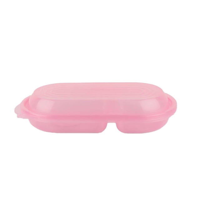 Contenedor Prichos Dos Divisiones y Tapadera Desplegable 1 Pieza Rosa