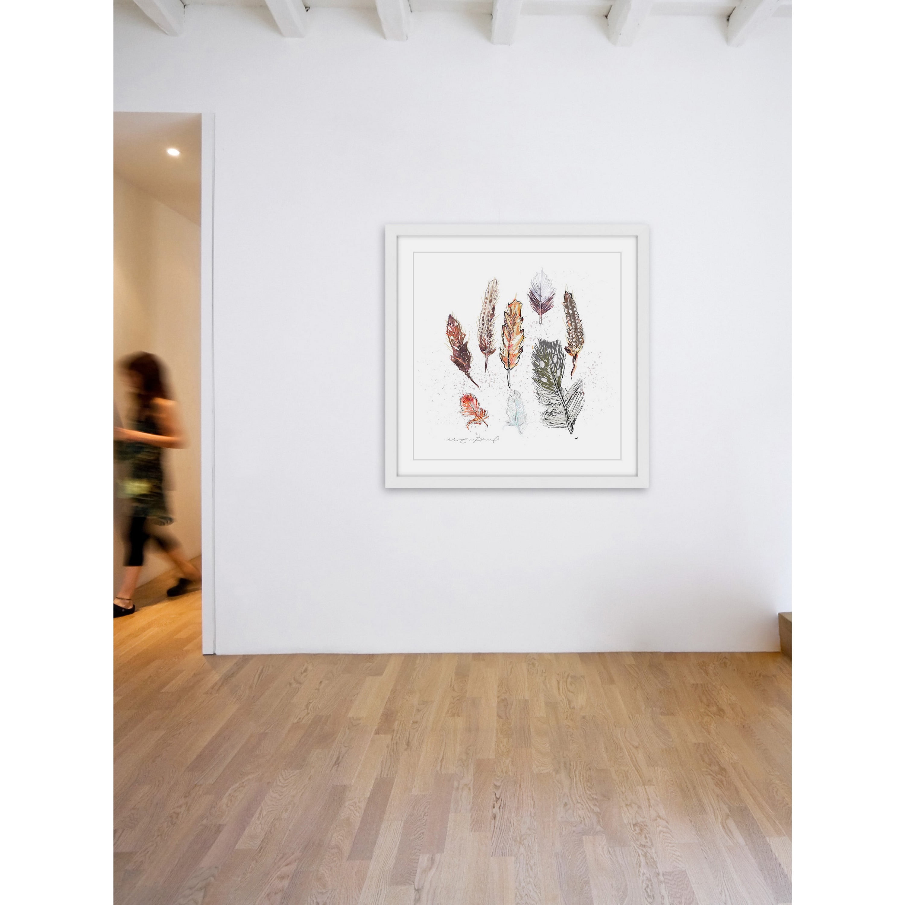 "Plumes" by Marie-Eve Pharand Framed Painting Print