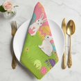 thumbnail image 2 of Happy Easter Cloth Napkins, Rabbits Eggs Spring Daisy Floral Grass Pink Washable and Reusable Dinner Napkins Set of 6, Table Napkin for Kitchen Party Birthday Wedding Hotel Housewarming 20"x20", 2 of 9