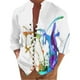 thumbnail image 1 of Camisas De CompresióN Para Hombre Camiseta de manga larga con estampado 3D digital y cuello levantado con botón de ocio junto al mar para hombre (Blue, 3XL), 1 of 4
