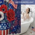 thumbnail image 6 of Independence Day Shower Curtain, 72" x 72", U. S. Flag White Five-Pointed Stars Fantasy Firework Waterproof Bathroom Curtain Washable Shower Curtain Set with 12 Hooks, 6 of 9