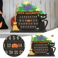 thumbnail image 2 of Calendario de Adviento de Halloween con diseño de fantasma, calendario de cuenta regresiva de madera, adornos de terror para interiores, estante de decoración de fiesta temática para el hogar, 2 of 4