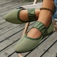 thumbnail image 7 of Viluyesy Flats for Womens, Color Block Pointed Toe Wide Width Casual Comfortable Slip-On Shoes Army Green 7, 7 of 7