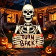 thumbnail image 4 of Halloween Wooden Hanging Sign Spooky Pumpkin NO ENTRY Door Plaque Outdoor Front Porch Yard Decor, 4 of 6