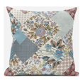thumbnail image 1 of Arizona Patchs Floraux Jeter Tissu Oreiller en Rose Brun 18x18, 1 of 5