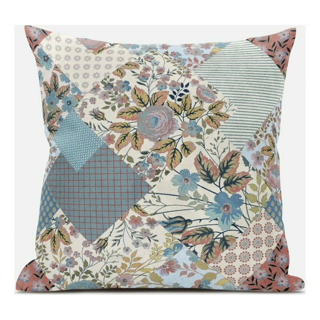 Arizona Patchs Floraux Jeter Tissu Oreiller en Rose Brun 18x18