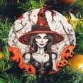 thumbnail image 2 of Christmas Ornament Fall Happy Halloween Personalized Christmas Ornament Witch And Pumpkin Christmas Tree Decoration Indoor Outdoor Yard Ornament Xmas Present, 2 of 8