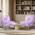 thumbnail image 4 of HELLHERO Pastel Butterfly Sky Elastic Bottom Armless Accent Chair Protector with Decorations, Comfortable Armless Chair Slipcover, 4 of 8