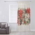 thumbnail image 3 of Christmas Poinsettia Semi Sheer Curtains Drapes for Living Room,Bedroom,French Doors Window 45 Inches Long,Xmas Botanical Floral Snowflakes Rod Pocket Chiffon Curtain Drapery Voile Draperies Panel, 3 of 6