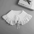 thumbnail image 4 of Women Solid Ruffle Detachable Blouse With False Collar Half Elastic Waist Shirt Collar Dressy Women Shirts underneath Shirt Dickey Shirt Women Button up Shirt Bib Long Sleeve Blouse Colla Shirt Girls, 4 of 6