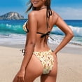 thumbnail image 5 of Uourmeti Women's Halter Neck Two Piece Bikini Set Christmas Gingerbread Holiday Print, Quick Dry, Tie Side, Perfect for Tropical Vacation & Pool Party, 5 of 9