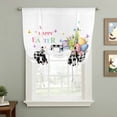 thumbnail image 2 of Easter Balloon Curtains for Bedroom/Front Door/Bathroom, Black White Truck Colorful Eggs Bunny Tie Up Curtains 63 Inch Length Light Filtering Kitchen Curtains Shades for Windows 46"x63", 2 of 8