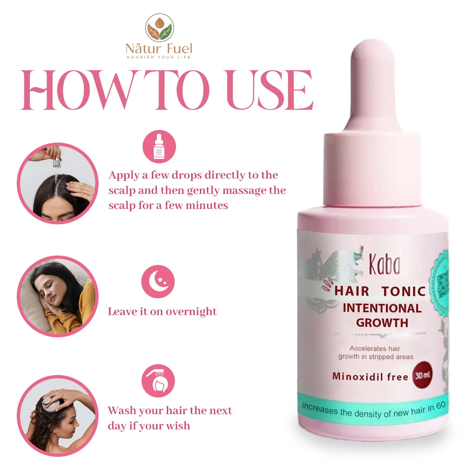 Kaba Hair Growth & Recovey Kit – Onion Shampoo + Biomask + Scalp Tonic – Productos Kaba for Strengthens Roots & Faster Hair Growth