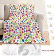 thumbnail image 5 of Colorful Polka Dot Throw Blanket for Couch, Soft Lightweight Flannel Fleece Blanket, Watercolor Rainbow Polka Dots Microfiber Plush All Season Decorative Blankets Gifts for Sofa Bed 60"x80", 5 of 9