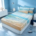 thumbnail image 3 of Erosebridal Hawaiian Beach Zipper Twin Comforter Sets with Fitted Sheet and 2 Pillowcases, Summer Zipper Bedding Set, 3 of 7