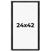 24x42 Frame Black Charcoal Grey Wood Textured Picture Frame | 0.75 Inch Moulding Width | Gunmetal