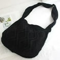 thumbnail image 1 of Xiao Hua Bolso de hombro tejido para mujer, bolso de mano y neceser, elegante bolso de playa de verano, 38 x 2 x 30 cm (negro)., 1 of 4