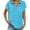 A-Sky Blue447, variant on Womens Linen Henley Blouse Oversized Short Sleeve Collared Shirt Breathable Relaxed Weekend Blouses