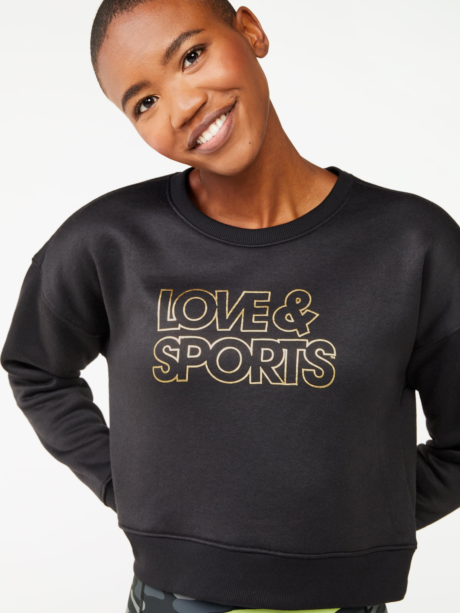 Love & Sports Women's Fleece Cropped Logo Sweatshirt