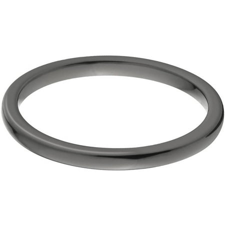 2mm Half-Round Black Zirconium Ring with a Polished Finish