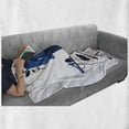 thumbnail image 6 of Heels and Dresses Soft Flannel Fleece Throw Blanket, Mannequin in Tailor's Shop with Blooming Flower Retro Classical, Cozy Plush for Indoor and Outdoor Use, 50" x 60", Blue Black White, by Ambesonne, 6 of 6