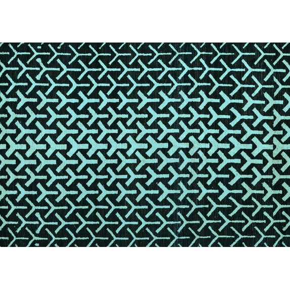 Ahgly Company Indoor Rectangle Abstract Light Blue Modern Area Rugs, 5' x 7'