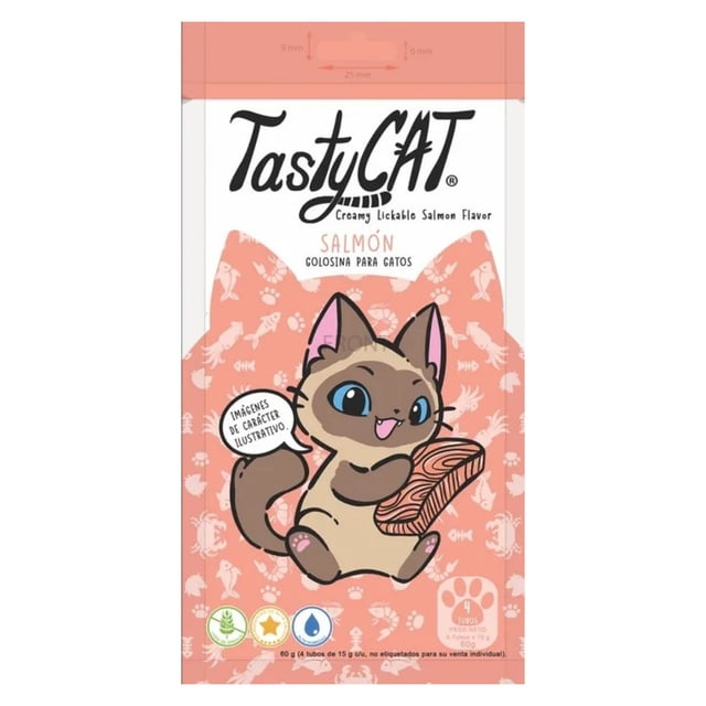 Tasty CAT Golosina Para Gatos Salmon (Caja Con 12 Sobres)