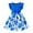 Blue, variant on Povozer Girl Dresses Ruffled Floral Splice Belted Sleeveless Summer Outfits(Red,5-6Y)