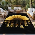 thumbnail image 2 of Yellow Sunflowers Outdoor Rug for Patio/Deck/Porch, Non-Slip Large Area Rug 3 x 5 Ft, Floral Rustic Abstract Black Indoor Outdoor Rugs Washable Area Rugs, Reversible Camping Rug Carpet Runner, 2 of 8