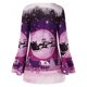 thumbnail image 3 of Mujer Tallas grandes Manga larga Casual O-cuello Navidad Impreso Mangas acampanadas Cordón Camiseta Jersey Blusa Pompotops gfhjh15094, 3 of 5