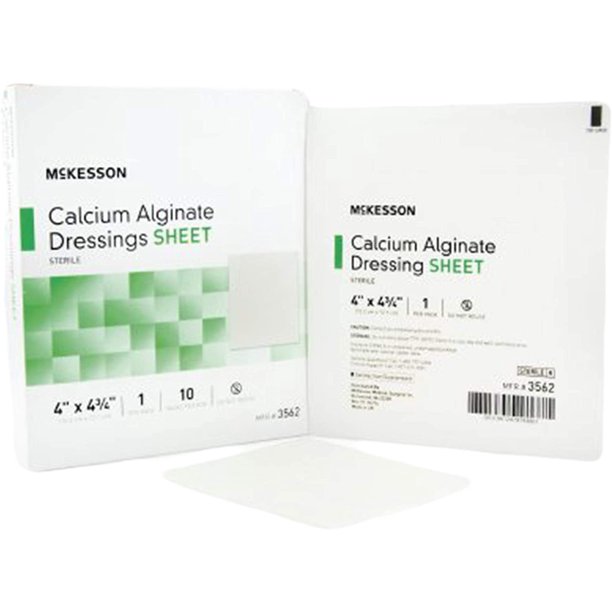 Calcium Alginate Dressing 4 X 4 75 Case Of 100 Sterile Primary Dressings For Wounds With Moderate To Heavy Exudate Highly Absorbent Single Use Wound Care Products Latex Free Non Stick Formula Walmart Com