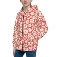 thumbnail image 2 of Picia Beige Flowers for Boys Fashion Full-zip Hoodies & Sweatshirts with Kangaroo Pocket,Zip-up Hooded Sweatshirt for Kid, Moisture Wicking & Breathable-Medium, 2 of 6