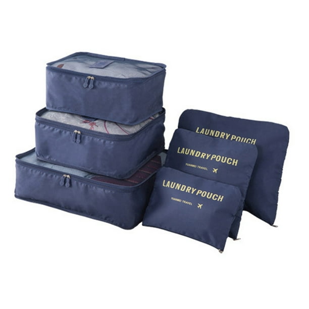 6 pièces organisateur de bagages de voyage sacs cubes d'emballage de  chaussures