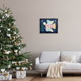 thumbnail image 2 of Joy Peace Love Dove Holly Sprig Holiday Graphic Art Jet Black Framed Art Print Wall Art, 2 of 6