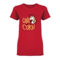 thumbnail image 2 of Unicorn Slogan Shaped T-Shirt Women -Image by Shutterstock, Female Large, 2 of 4