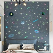 Realistic Tiny 3D Domed Glow in The Dark Stars,Glow Dots and Stars, Adhesive Glow Stars for Kids Bedroom,Luminous Stars Stickers Create a Realistic Starry Sky,Room Decor,Wall Stickers