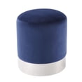 thumbnail image 2 of Inspired Home Violet Ottoman Velour Bleu Marine/ Chrome, 2 of 6