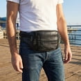 thumbnail image 2 of Leather Fanny Pack for Men & Women, Multi-Pockets Waist Belt Bag for Travel, Sports, Hiking, Cycling, Running, 2 Pack, 2 of 9