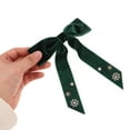 thumbnail image 5 of STRANDCHIC Luxurious Velvet Bow Hairpin for Women Dark Green 1Pack Elegant Styling, 5 of 7