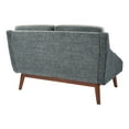 thumbnail image 4 of Mid-Century Loveseat in Navy Fabric with Coffee Finish Legs, 4 of 9