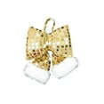thumbnail image 3 of Sequined Fabric Christmas Bow Pendant – Sparkly Hanging Decor for Christmas Windows, Trees & Home Displays, Shiny Sequins Catch Light, Durable Fabric, Gold, 9.05*7.87in, 3 of 4