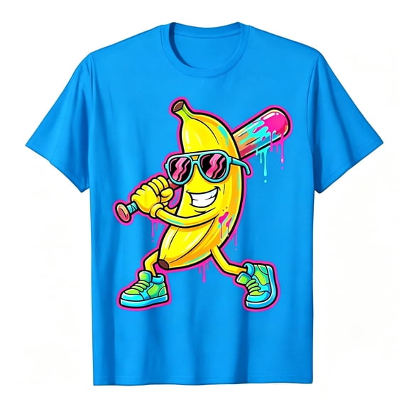 Kids Boy Girls Baseball Shirt Baseball Team Graphic T-Shirt Banana Base Ball Fans Tees Game Day Outfit Top 8-12Y